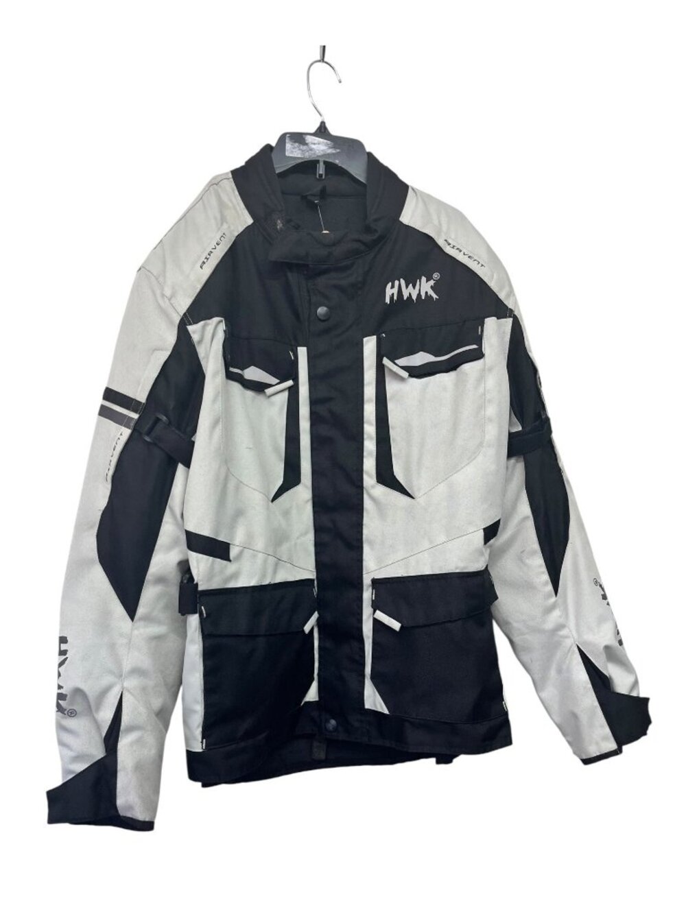 HWK Men's Black & Gray Motorcycle Jacket Air Vent System Size M
